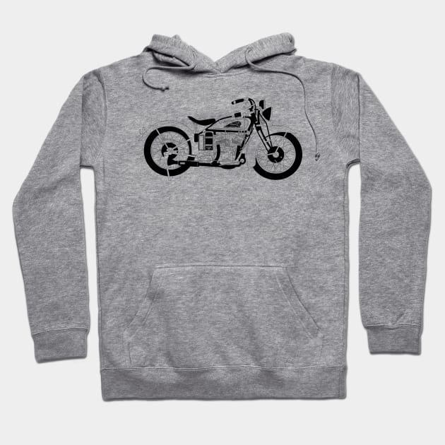 Indian Scout Black Outline Hoodie by kindacoolbutnotreally